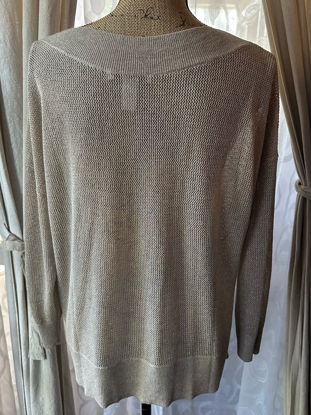 White House Black Market Metallic Mesh Sweater - Picture 8 of 12